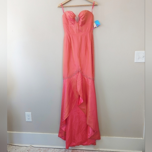 Vintage Y2K Color Shift Silk  Mermaid Formal Evening Gown - Picture 8 of 13